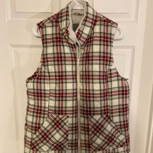 Plaid fleece lined vest
